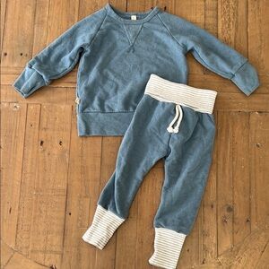 Childhoods fold over jogger and sweatshirt day 18-24 months dusty blue unisex